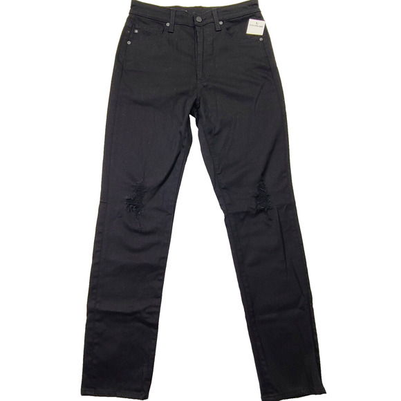 Ag Adriano Goldschmied Denim - AG Adriano Goldschmeid Alexxis Slim Jeans Women's 29R Black High Rise Distressed
